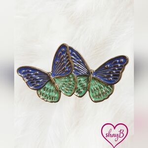 Blue and Green Butterfly Earrings